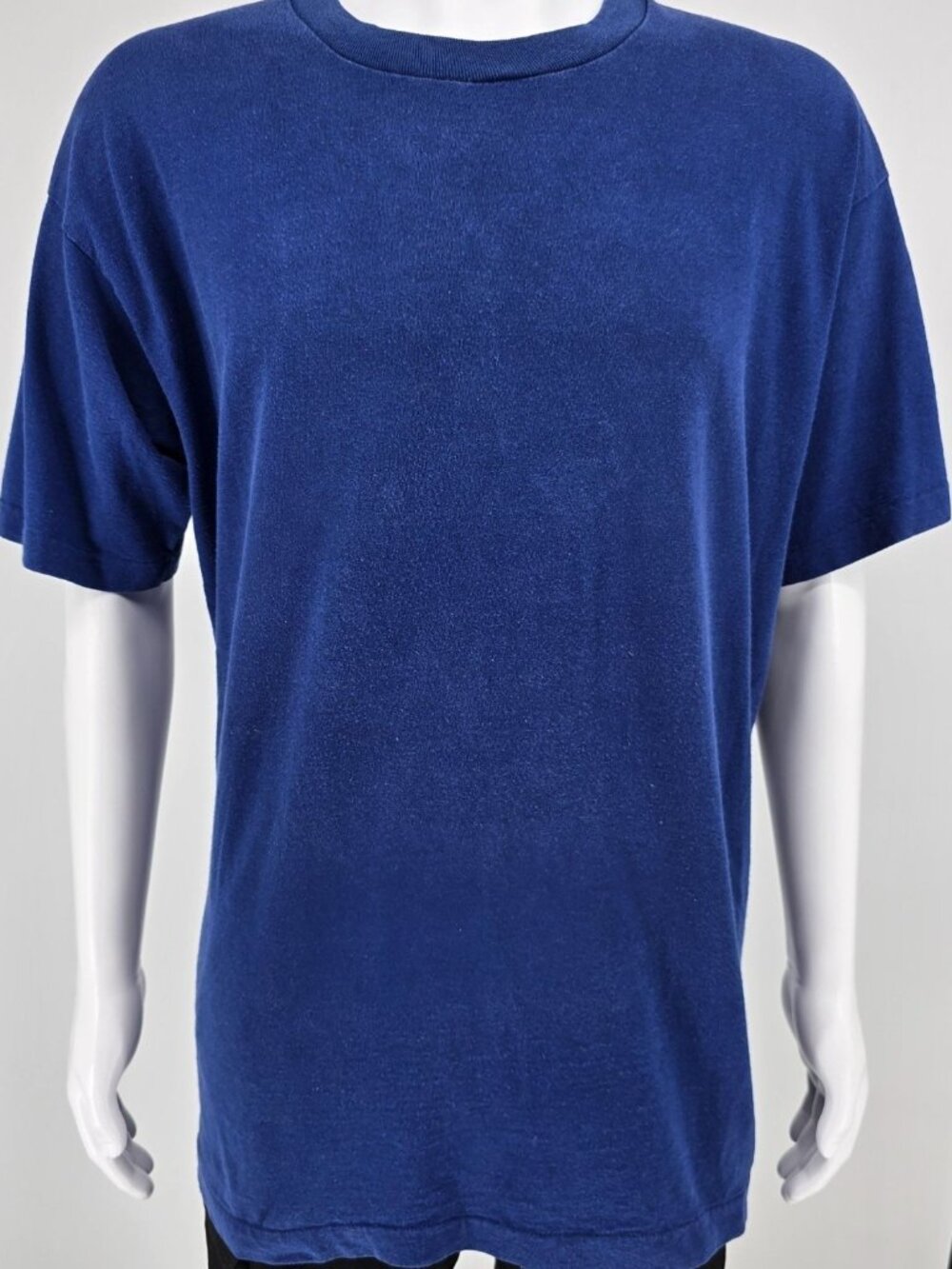 Vintage 1990s BVD Premium Series Blank Blue Single Stitch T-Shirt (XL)